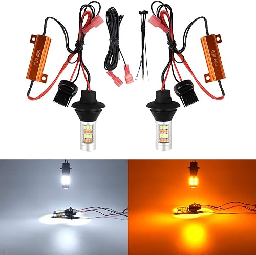 1797 Bombillas LED T20 7440 W21W WY21W amarillo blanco 3000K 6000K señal de giro luces de circulación diurna DRL lámparas reemplazo frontal libre de
