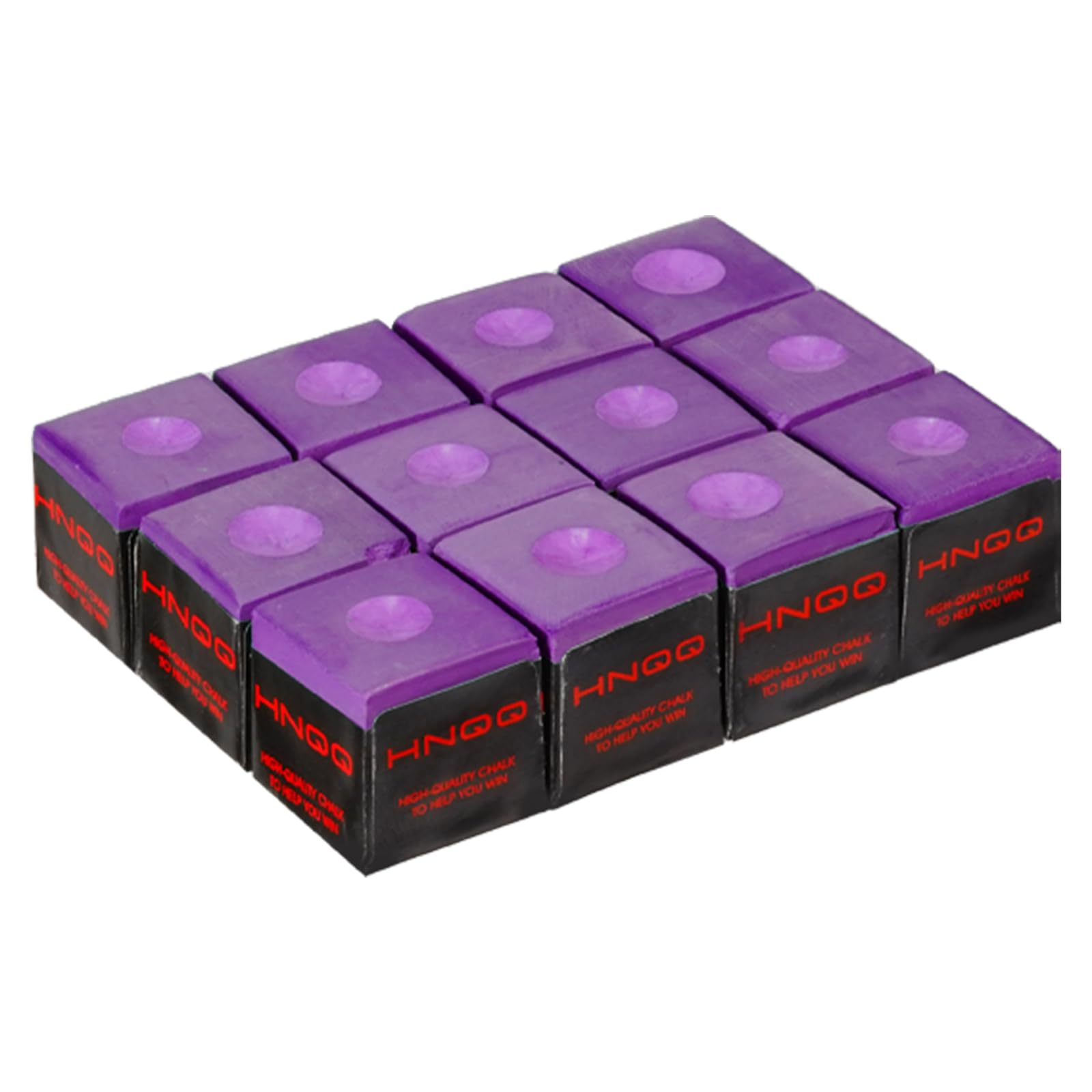 HNQQ 12-Pack of Pool Cue Chalks, Billiard Pool Table Accessories for Home/Tournament Use, Billiards Pool Stick Chalk (Purple)