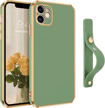 VENINGO iPhone 11 Case, Phone Case for iPhone 11,Slim Fit Soft TPU with Adjustable Wristband Kickstand Scratch Resistant Shockproof Protective Cover for Apple iPhone 11 6.1 Inch 2019,Matcha Green | Glossy Slim Soft Cover,Scratch Resistant Shockproof Protective Cover for Women Girl, Matcha Green