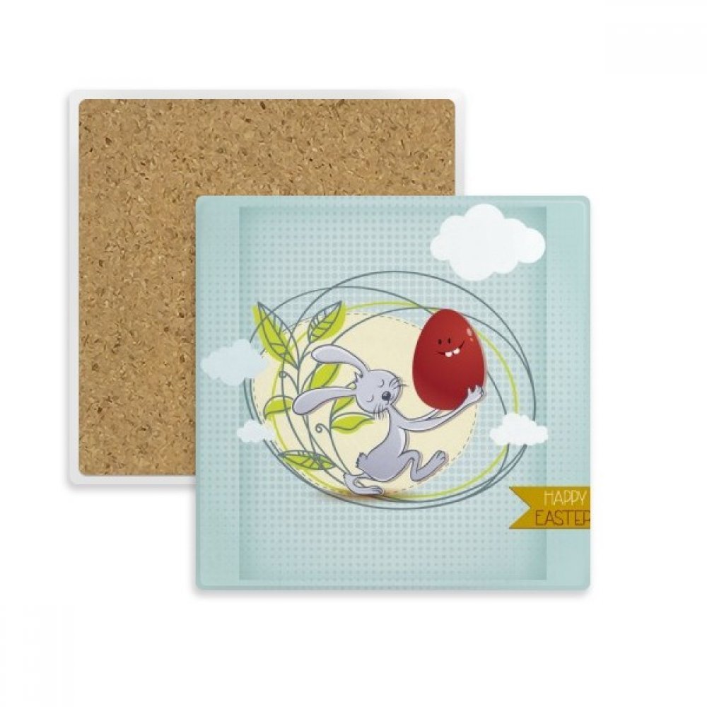 Porte-tasse en pierre absorbante de Pâques au fini naturel et élégant