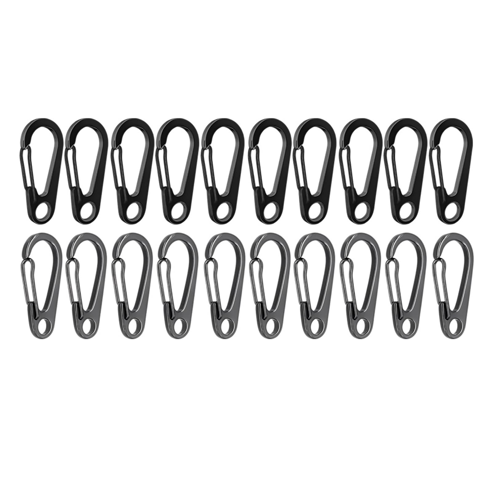 Spring Snap Hooks Connector, Multicolor Alloy Mini Snap Hook Keychain for Outdoor Use(Black Gray(20pcs))