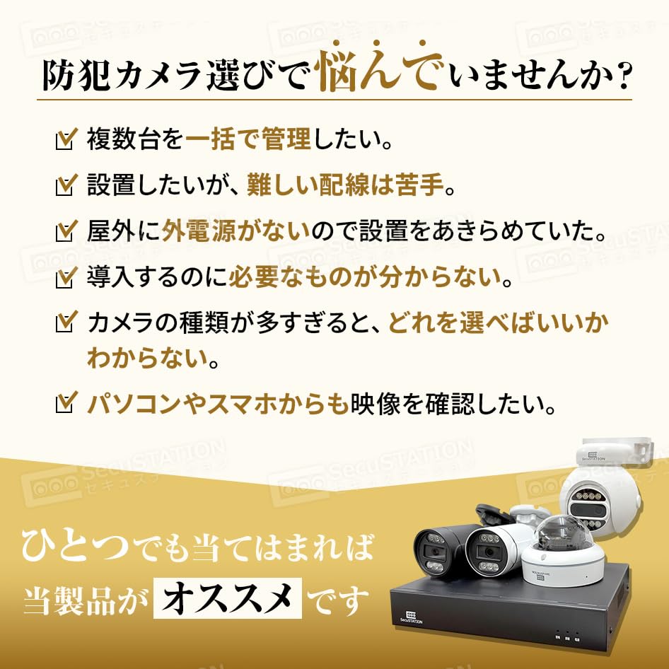 Amazon.co.jp: SecuSTATION PoE給電 防犯カメラ 2台 セット 有線 監視