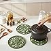 ME.FAN Trivets for Dishes/Pots/Pans, 3 Pcs Silicone Mats, Flexible/Durable/Non Slip Hot Pads to Protect Table and Counter Top (Olive Green)