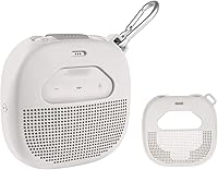 Vista 8 de Funda protectora para bocina Bose SoundLink Micro Bluetooth de WGear, diseño con bolsillo de malla para cable y otros accesorios, correa elástica