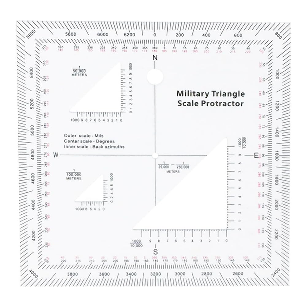 Fangxuee As Shown Coordinate Scale Practical Transparent Topographical Map Scale Navigation Protractor