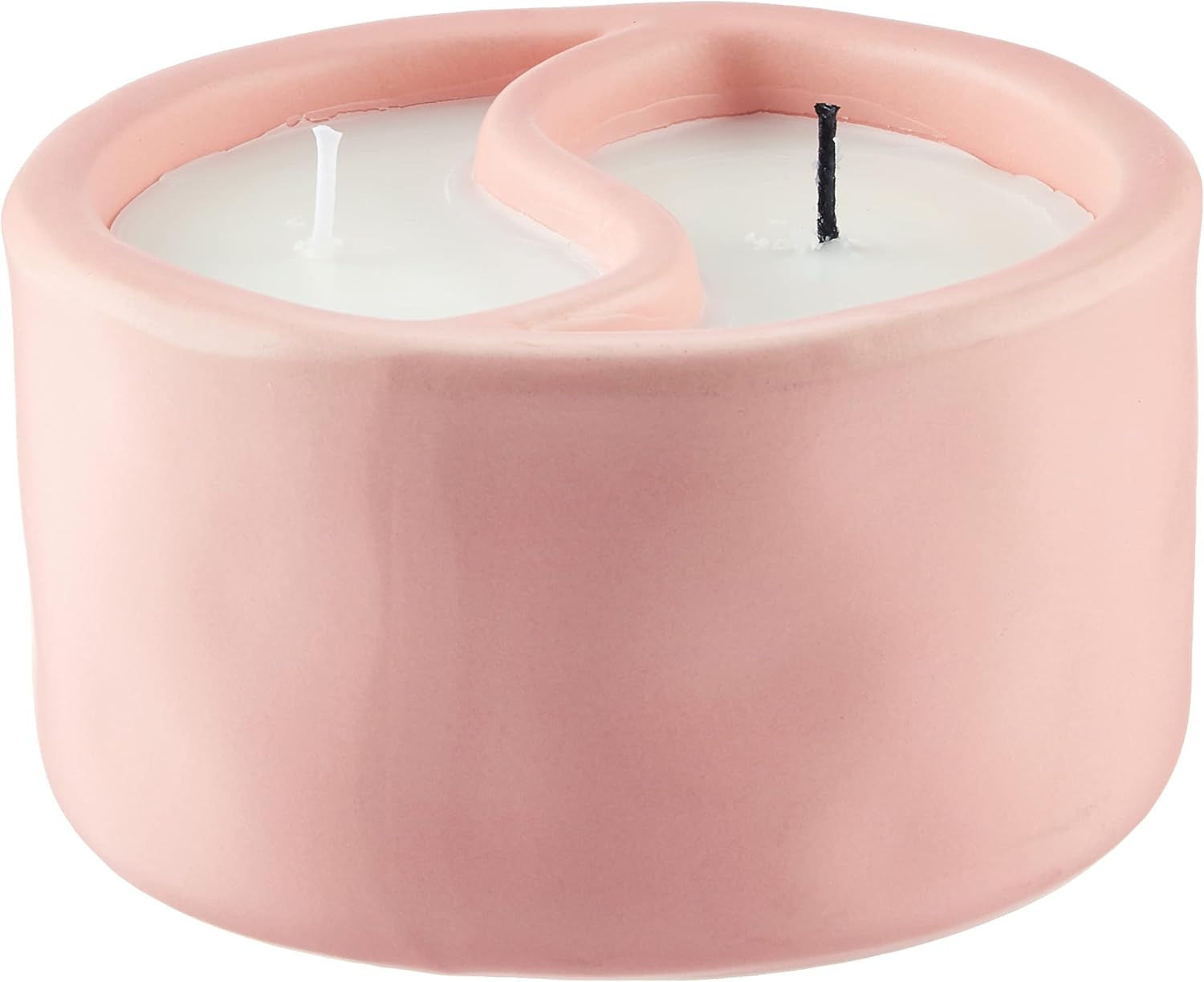 Paddywax Candles Ceramic Yin Yang Dusty Pink, 11 Ounce