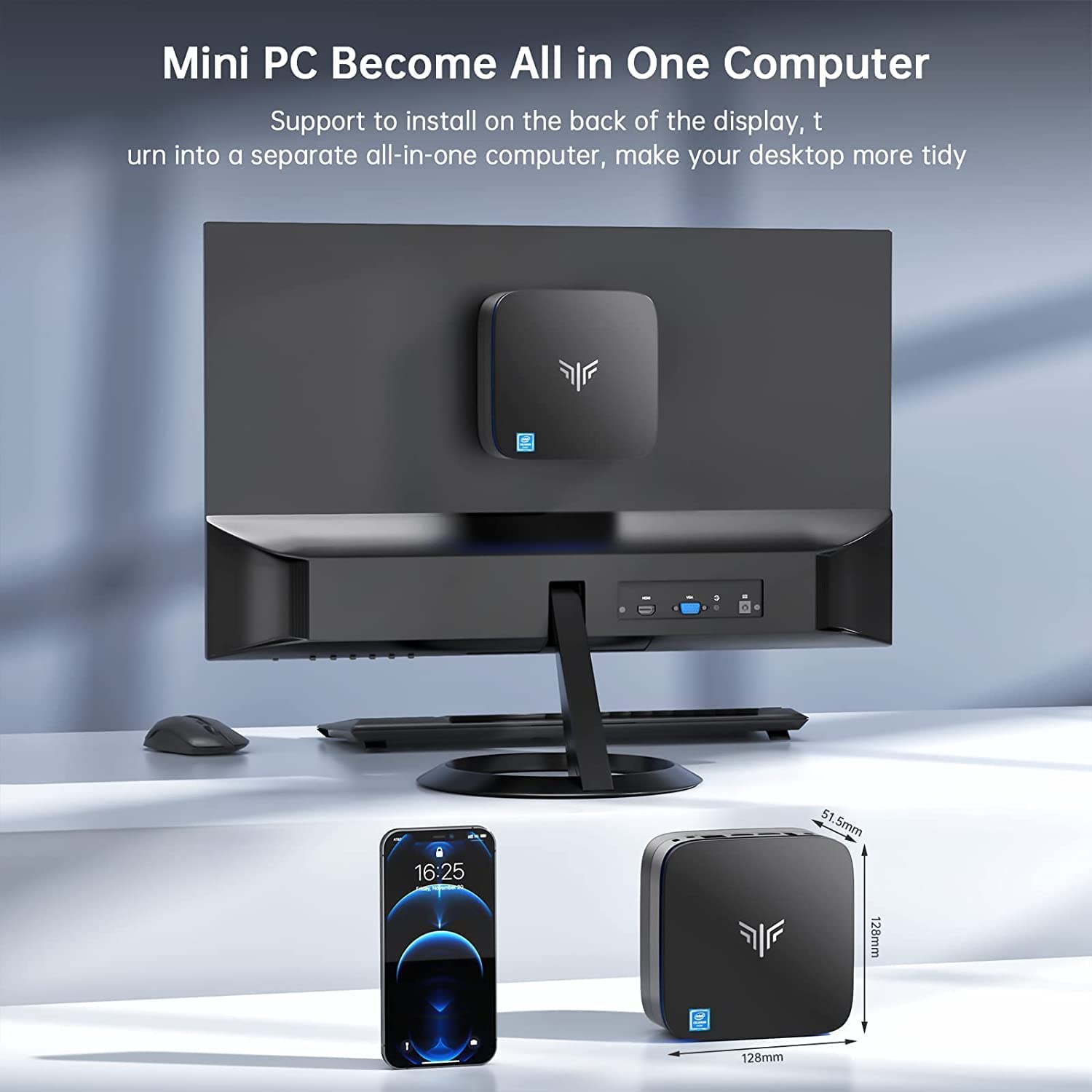 NiPoGi AK1 PRO Mini PC Desktop,11th generation Intel N5105 Mini computer(up to 2.9 GHz),Micro PC 8GB DDR4 256GB ROM with dual display,4K HD,Dual WiFi,BT4.2