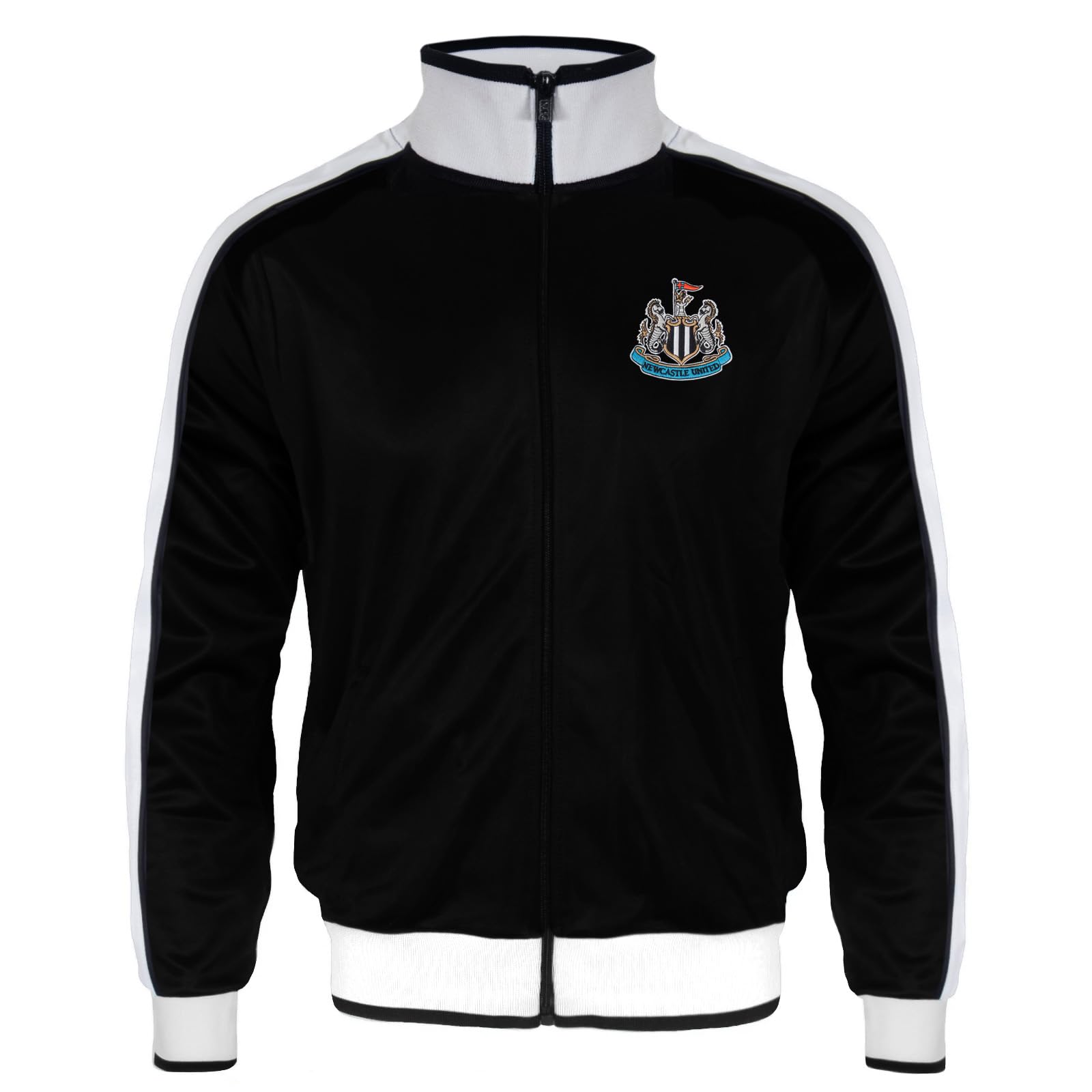 Newcastle United FC Retro Track Top Jacket - Black - Polyester - Mens - XXL