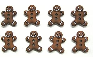 Dress It Up JBT-5553 6 Piece Iced Cookies Button Pack - Gingerbread Buttons