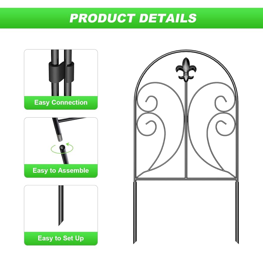 Skcoipsra Decorative Garden Fence 19 Pack, 24in(H) x 20ft(L