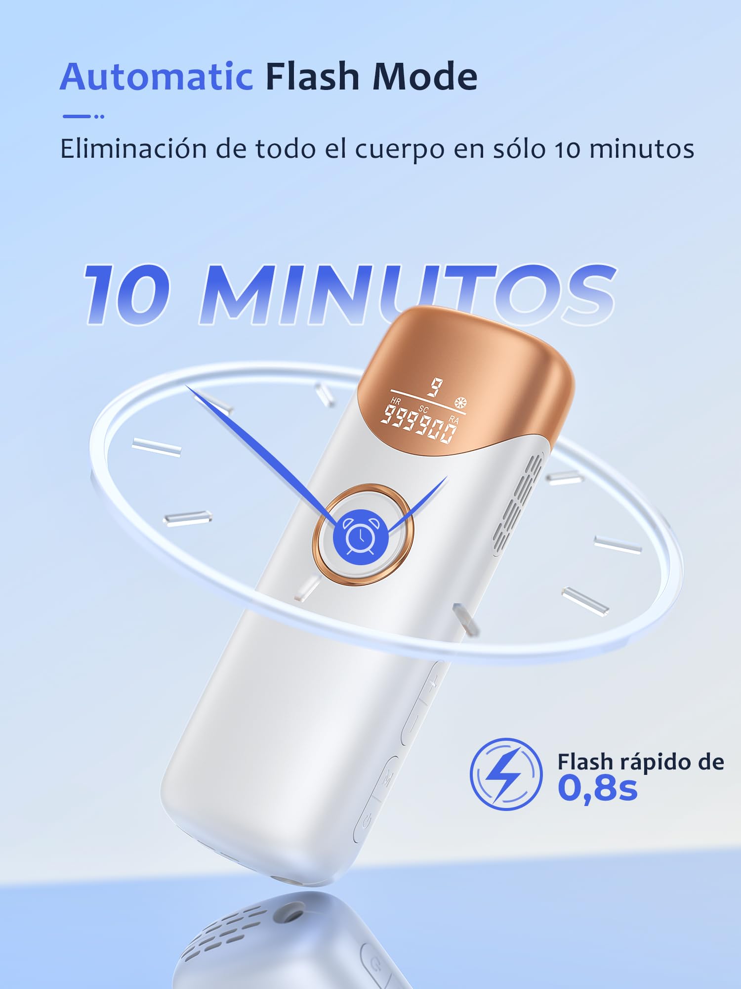 Depiladora Laser con Función de Refrigeración, IPL Depiladora Luz Pulsada con 9 Niveles de Energía, 600-1200 NM Luz Roja, Depilacion Laser Casa para Mujer y Hombre, Bikini, Axilas, Cara, Blanco