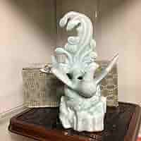 箱付き 中国龍泉窯 青磁 鳳凰 一輪挿し 花器 花瓶 オブジェ インテリア