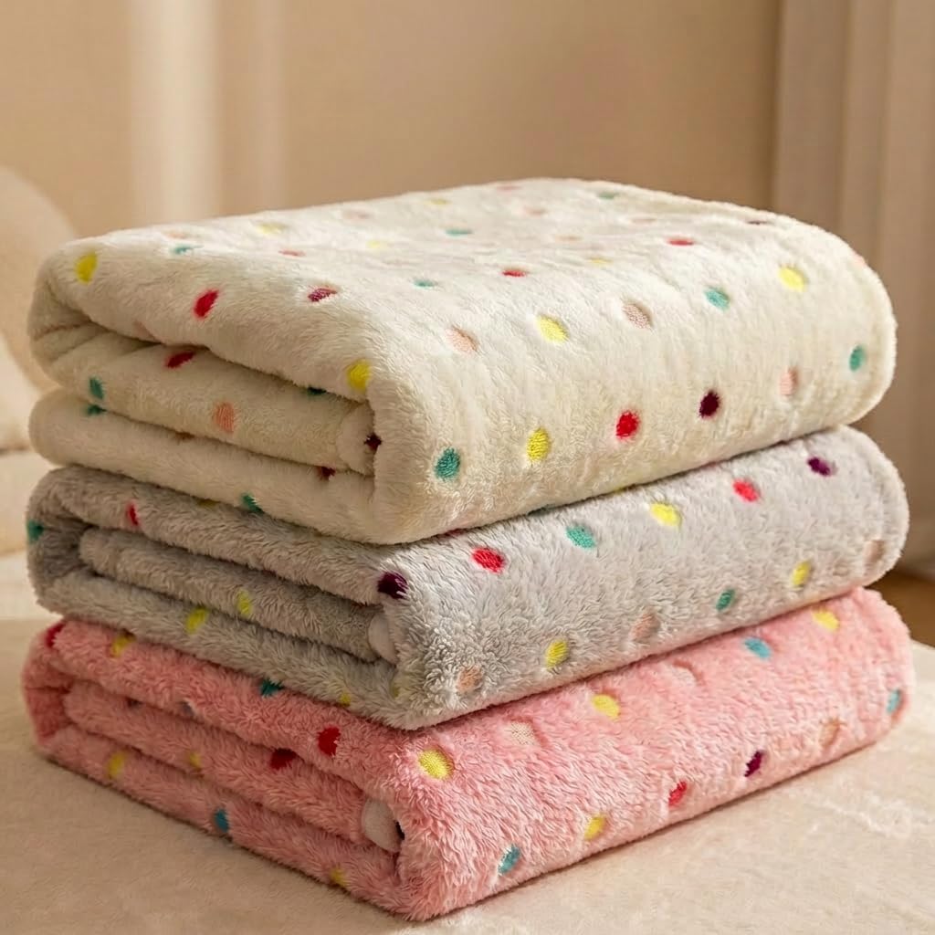 Dog Blankets for Medium Large Dogs Washable, 3 Pack Pet Blanket Washable 60" x 50", Fuzzy Soft Puppy Blanket Throw Cover for Kennel Crate Bed, Blanket for Dogs, Pet Blankets for Dog