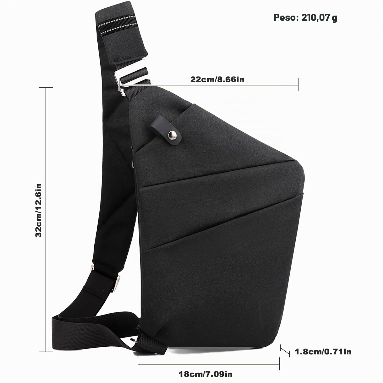 Borsa da viaggio antifurto monospalla grande capacità a tracolla al petto leggera per viaggi e sport