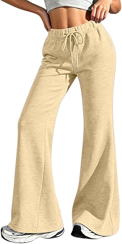 ASUIU Womens Flare Leggings Ladies Cute Wide Leg Sweat Pants
