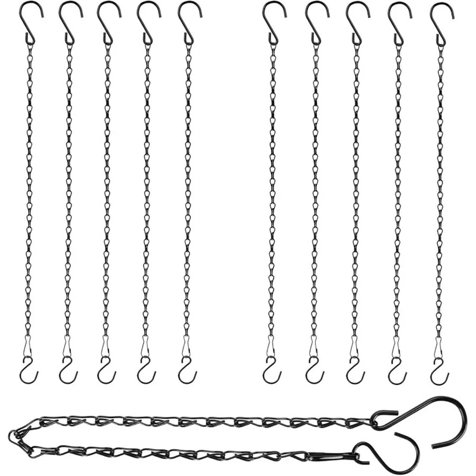 WUYXTO 10 Pcs Chain for Hanging Plants 20 Inch Black Small Plant Chains for Baskets Kits with Hooks for Bird Feeders Planters Billboa For plant