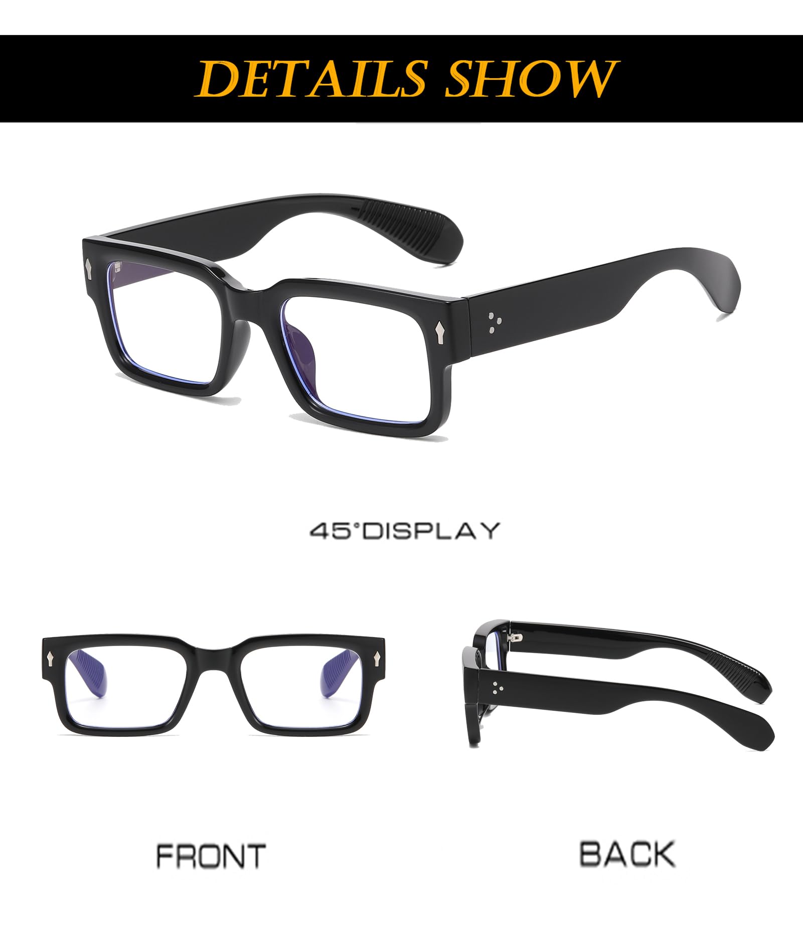 Amazon.com: EYLRIM Square Frame Sunglasses for Women Men  display picture 2