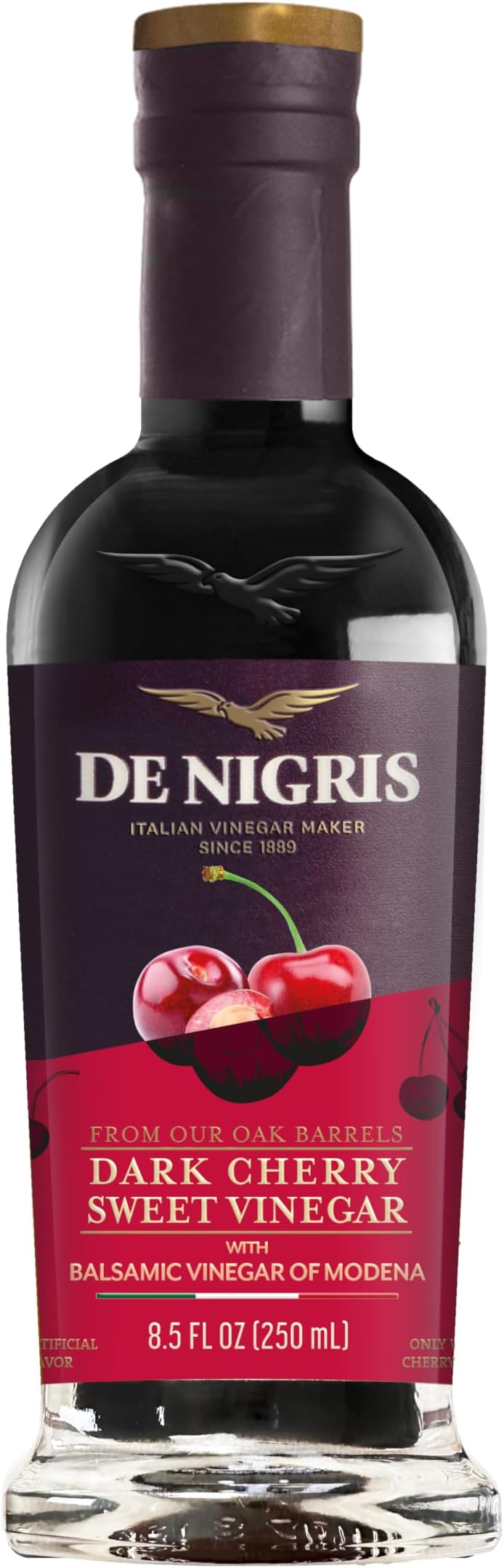 Dark Cherry Sweet Vinegar With Balsamic Vinegar Of Modena 8,5 Oz (250ml) | Balsamic Vinegar From Modena Italy | Balsamic Vinegar Aged | Aged Balsamic Vinegar