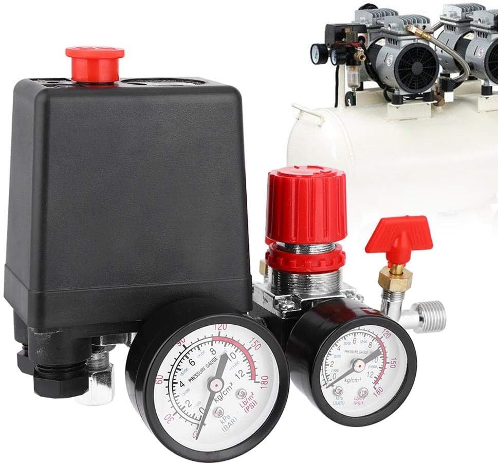 Pressostato Compressore Aria 220V - Interruttore Pressione 90-120 PSI Con Valvola Di Controllo - Foto 9