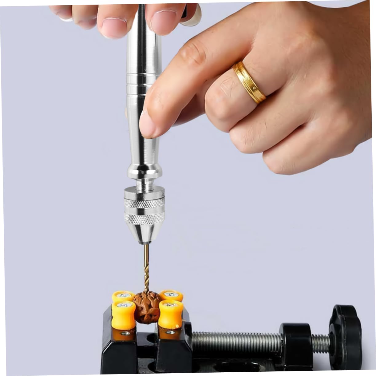 OSALADI 3sets Trapano Manuale Per Fai Te e Lavori Artigianali Inclusi Punte e Base Di Fissaggio Utensile Leggero e Compatto Per Oreficeria e Lavorazione Del