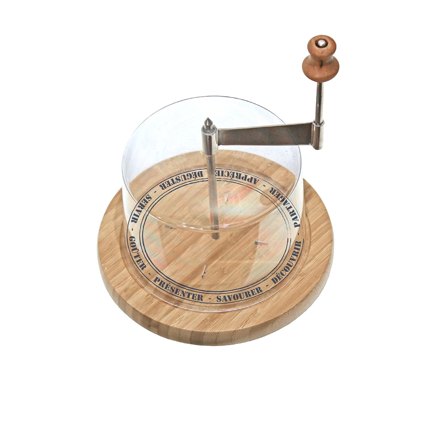 Bistrot kd3160 Cheese Board with Dome 18.3 x 18.3 x 24.7 cm beige wood