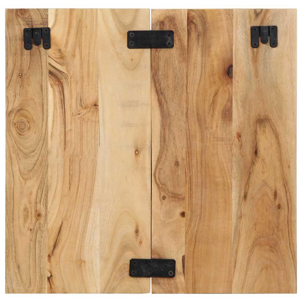 Générique Stolik nocny ścienny z litego drewna akacjowego 50 x 27 x 50 cm z dużą przestrzenią do przechowywania książek i szklanek, pływająca konstrukcja oszczędzająca miejsce na podłodze