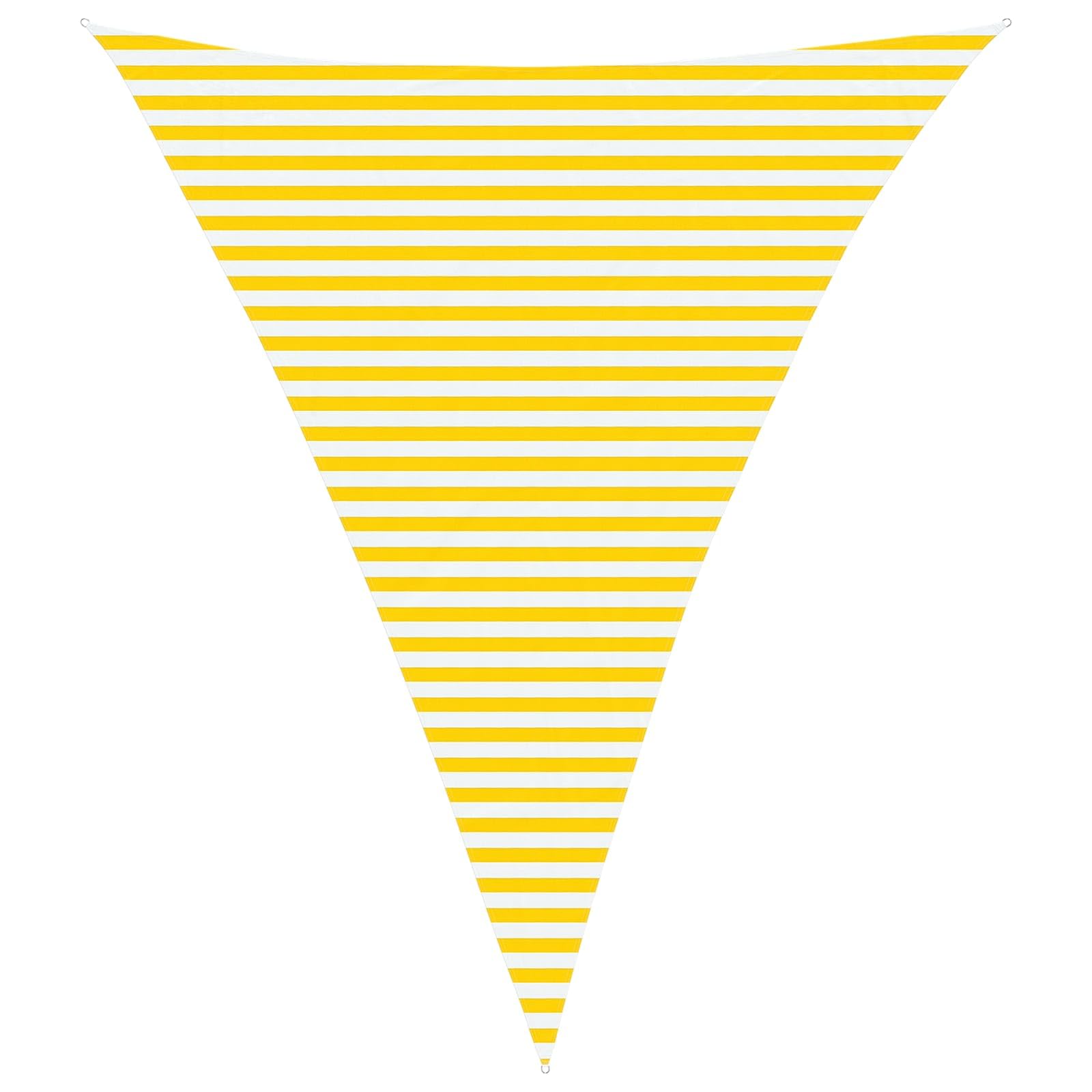 Voile d'ombrage triangulaire - 4 x 5 x 5 m - Tissu Oxford - Ombrage - Pour terrasse, jardin et balcon - Toile indéchirable avec anneaux en D en acier inoxydable - Jaune et blanc