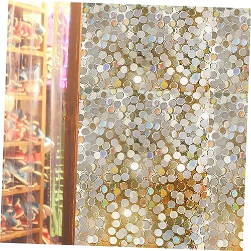 Vinilo decorativo para ventana con diseño de lentejuelas doradas miniatura 4