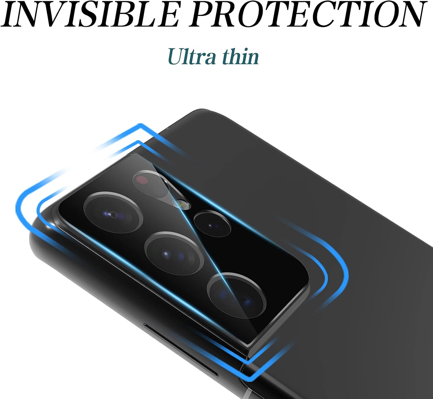 CloudValley Camera Lens Protector for Samsung Galaxy S21 Ultra 6.8 inch, [3 Pack] Anti-Scratch Tempered Glass Back Camera Protection [Ultra-Thin], Black