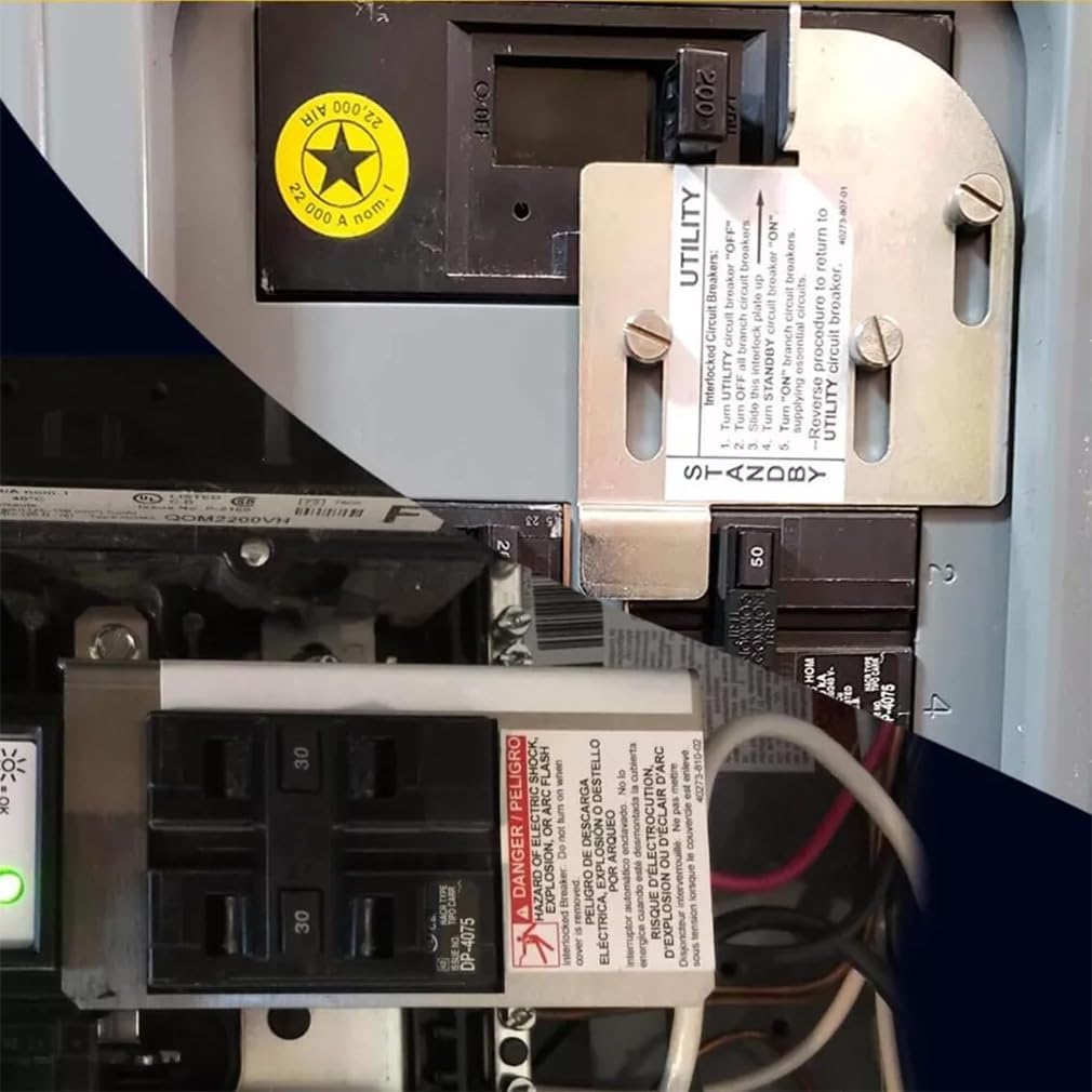 50 Amp Generator to House Hook-up Kit for Square D Homeline 150/200/225 Amp Load Center, Including Generator Cord,Power Inlet Box,Panel Interlock Kit and Circuit Breaker