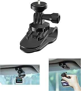 Fututech Adjustable Car Mount for Insta360 Go3 X3 X2 One R 1/4 Sun Visor Mount for GoPro 11 10 9 8 Clip for DJI Osmo Action Camera Accessories Mount