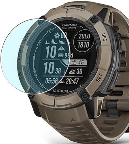 Puccy - Paquete de 3 protectores de pantalla anti luz azul, compatibles con GARMIN Instinct 2X Dual Power Tactical Edition TPU Film Guard (no