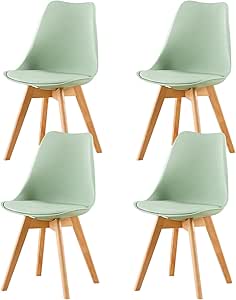 EGGREE Lot De 4 Chaise Salle à Manger Scandinaves SGS Tested Chaise Rembourrée De Cuisine Rétro