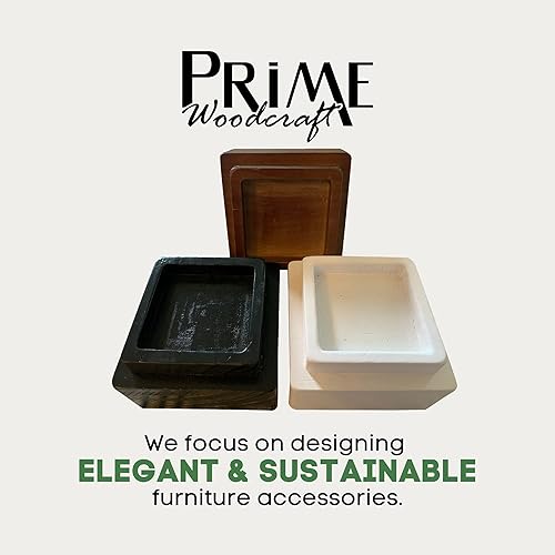 Miniatura 9 de Prime Woodcraft Elevadores de madera de nogal  2 pulgadas de altura, 4 elevadores, color negro, elevadores de cama cuadrados para almacenamiento y