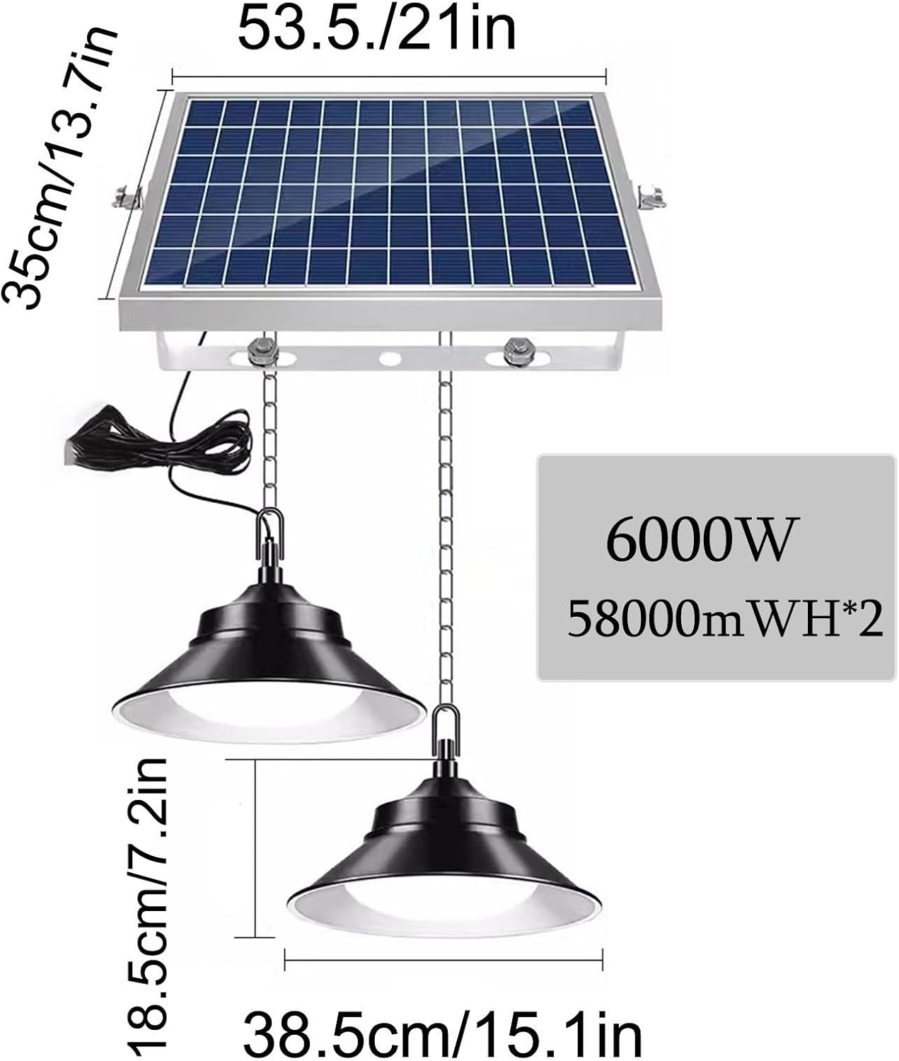 IP67 Waterproof Solar Street Light - 6000W, 3 Color Dimmable Outdoor Lighting, Remote Control, 2x16.4ft Cable, Easy Install - Ideal for Gardens, Patios, and Pathways