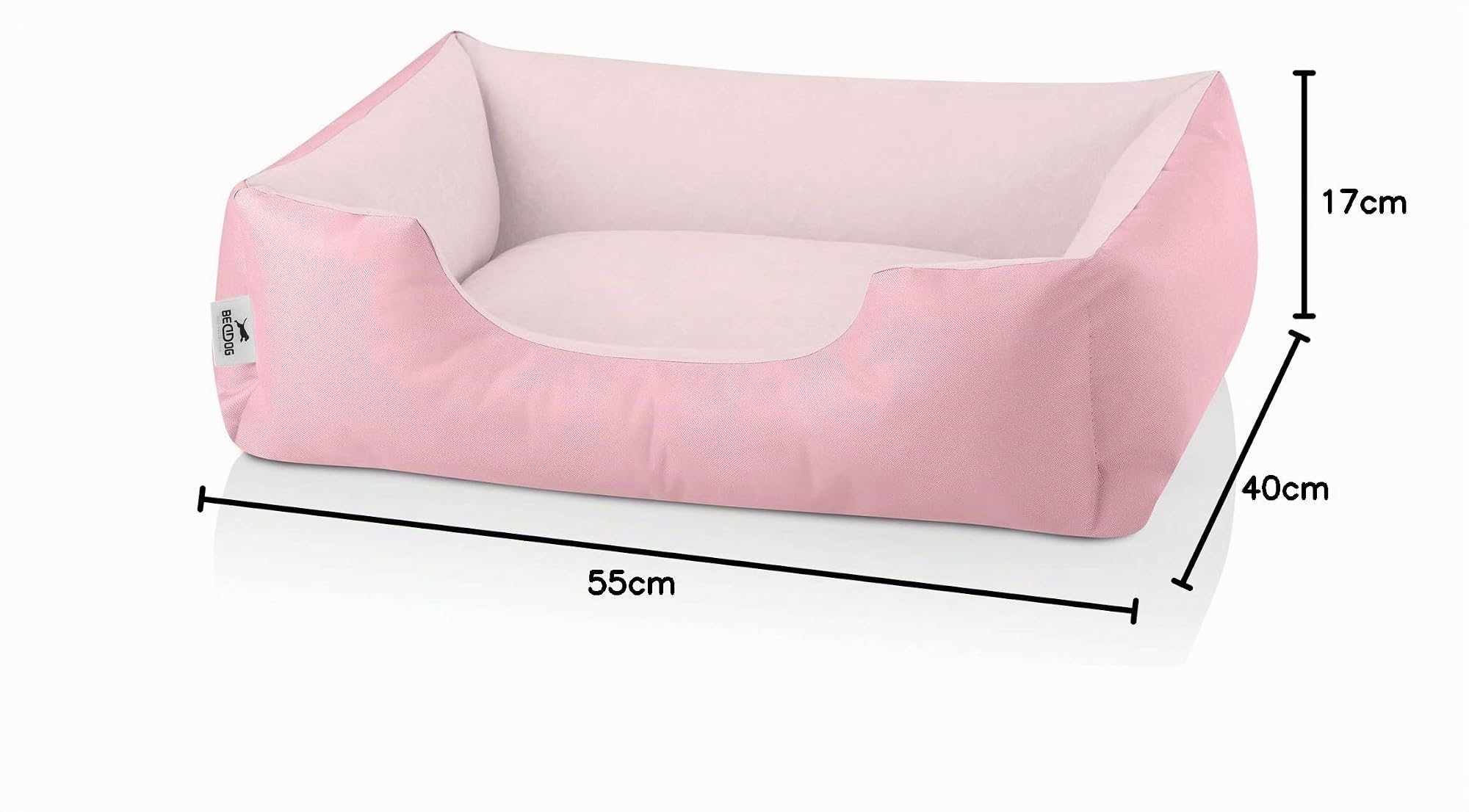 BedDog Lit pour Chien Zara Panier Coussin avec Housse Amovible Lavable | en velours microfibre et Cordura avec rebord surélevé et dessous antidérapant pour intérieur et extérieur