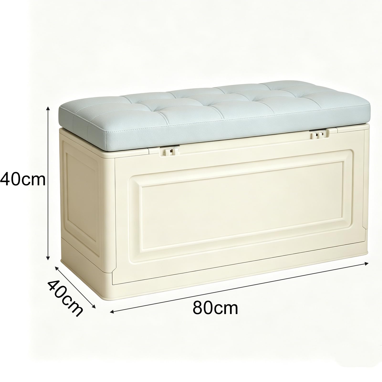 Sitzbank mit Stauraum – Aufbewahrungsbox, Sitzbank klappbar, pflegeleicht, Faltbare Aufbewahrungsbox mit Deckel, bis 200 kg belastbar, für Flur, Wohnzimmer, Schlafzimmer (Light Gray, 80cm)