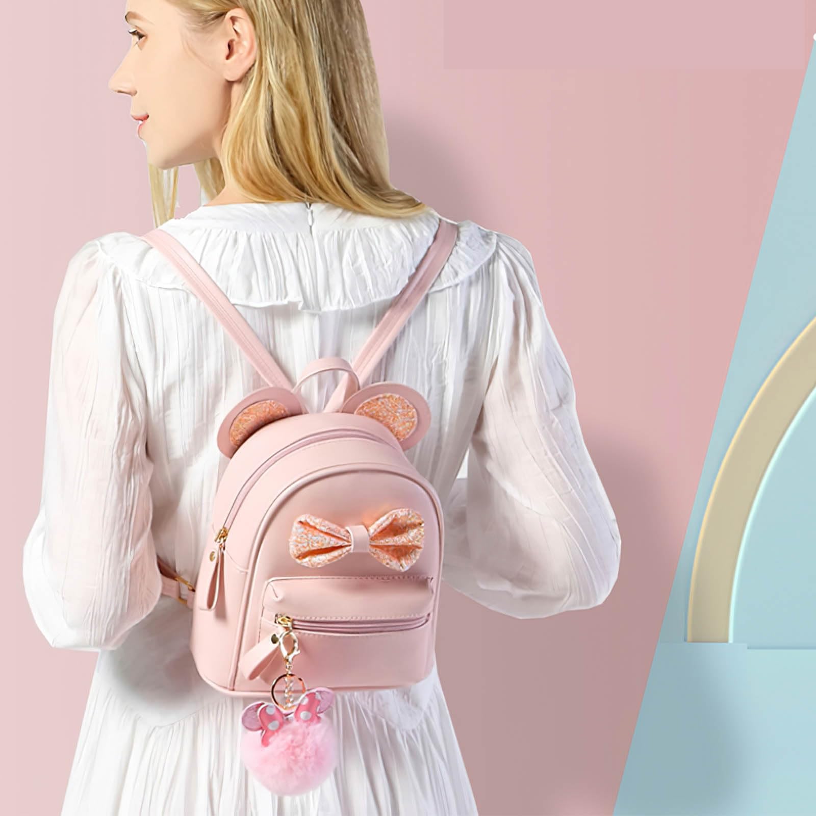 Hifot Sac à Dos Mignon pour Fille, Cartable Maternelle avec Nœud Papillon, Mini Kawaii Sac de Voyage, Cadeau