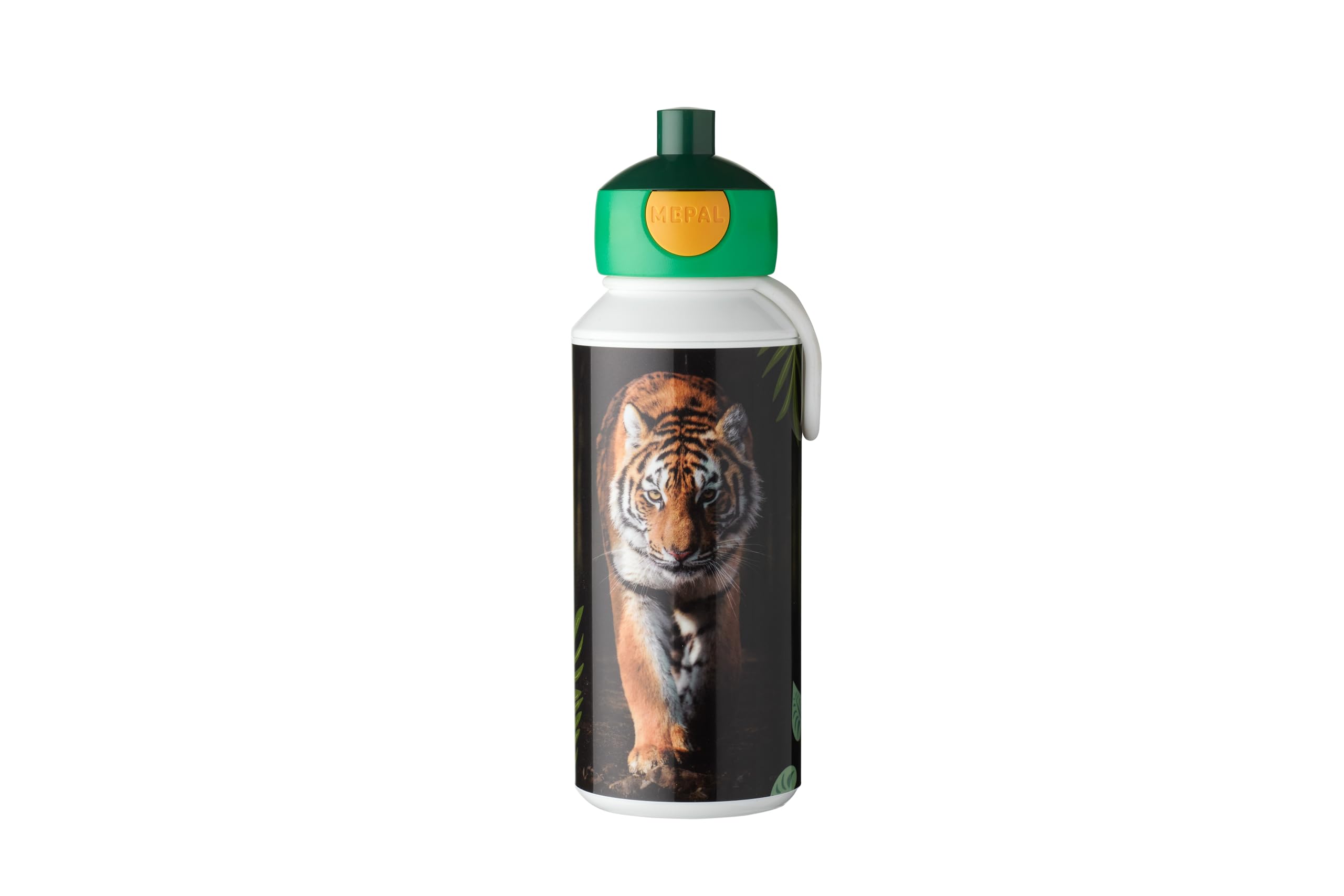 Mepal - Drinking Bottle Pop-up Campus - Drinking Bottle - Leak Proof Drink Bottle For School - BPA-free & Dishwasher Safe - 400 ml - Wild Tiger — image 1