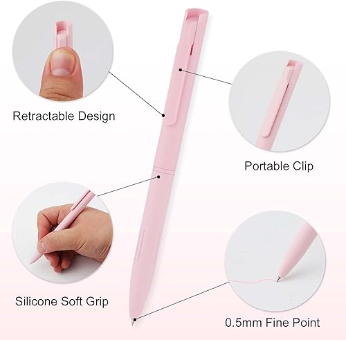 Miniatura 6 de 6 bolígrafos de gel, coloridos bolígrafos de gel elásticos, lindos bolígrafos de secado rápido, tinta suave para escritura diaria, escritura