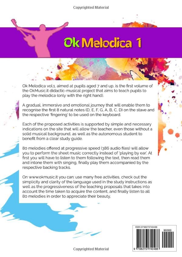 Ok Melodica Book 1: Study method for beginners, to learn to play and teach children and young people in primary and secondary school. The teaching ... at increasing speeds 386 audio files image 3