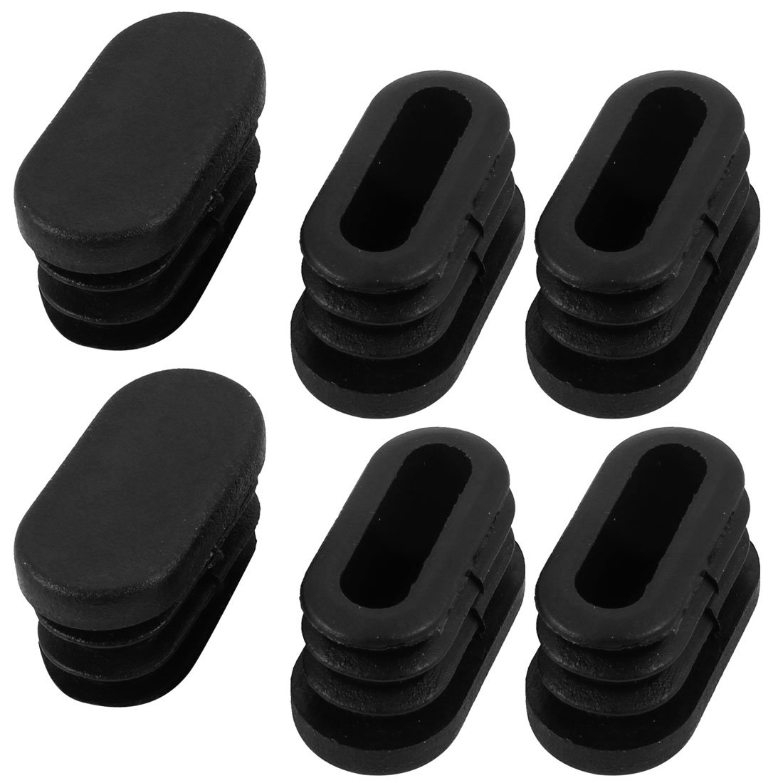 Zaky Plastic Desk Chair Feet Oval Tube Insert End Cap 15 X 30
