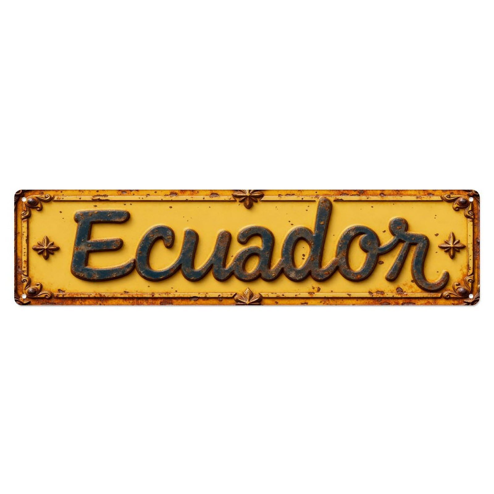 Ecuador Vintage Rustic Metal Sign Metal Tin Sign Plaque