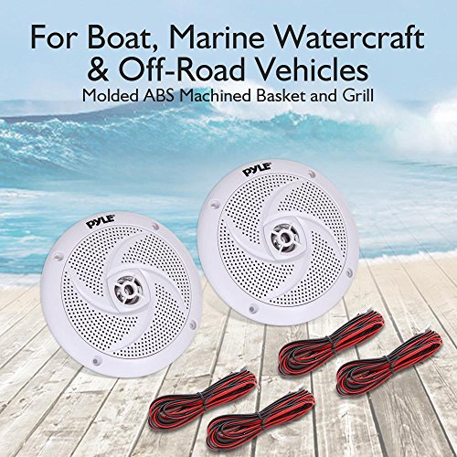Image of Pyle Marine Speakers - 4 Inch 2 Way Waterproof and Weather Resistant Outdoor Audio Stereo & Marine Speakers - 5.25 Inch 2 Way Waterproof and Weather Resistant Outdoor Audio Stereo Sound