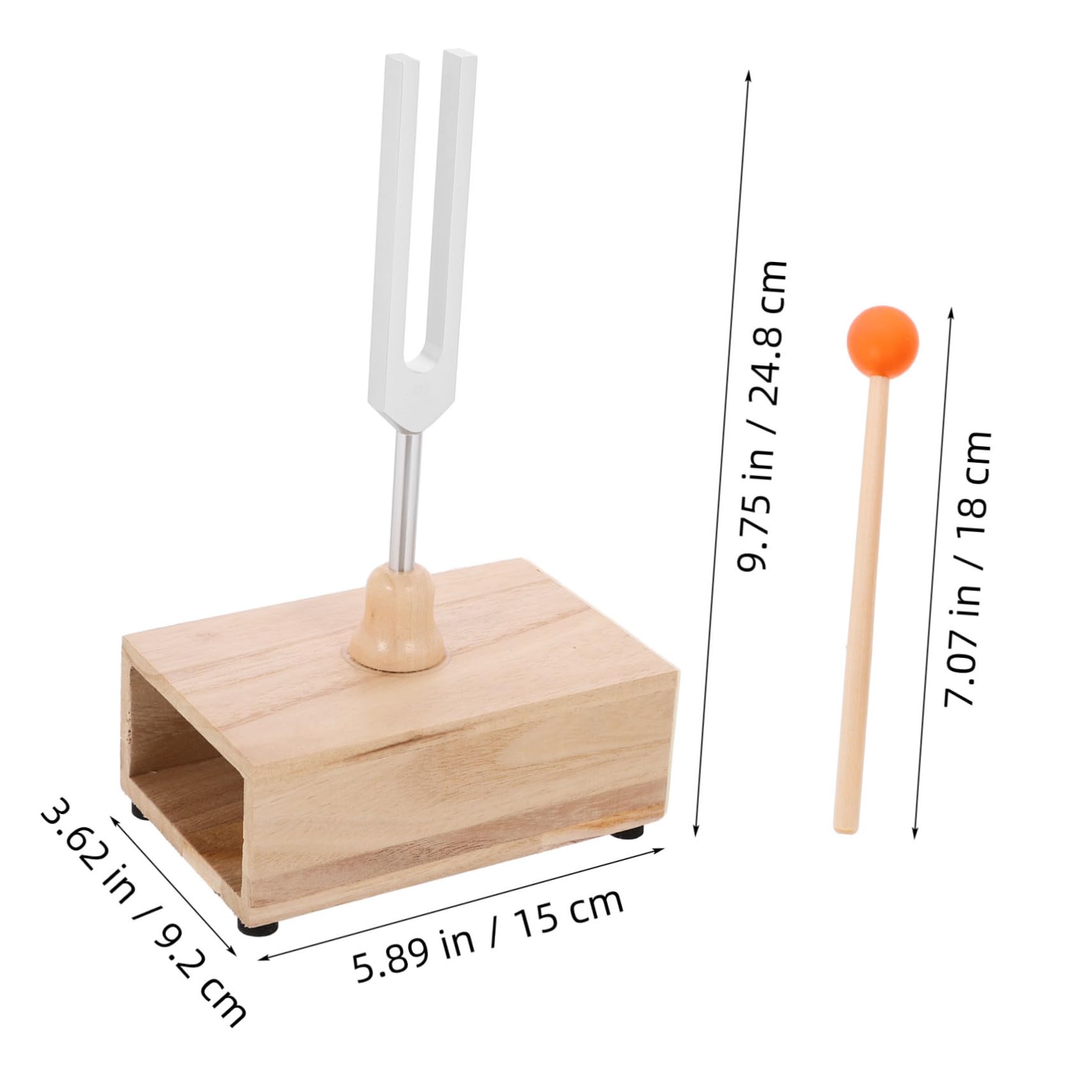 Parliky Set Aluminum Tuning Fork Wooden Resonator Box 528hz Frequency for Yoga Metaphysical Practices