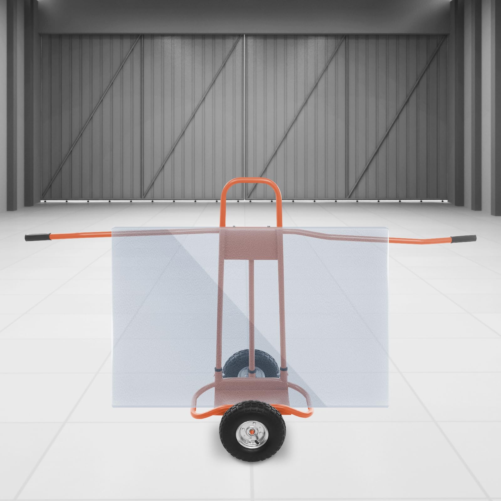Plattenwagen Transportwagen für Platten, Schwerlast Plattentransportwagen für Sperrholz Platten,Trockenbau, Tragbarer Stahl Platten TransportGeräT für Haus Renovierung Baustelle (Orange)