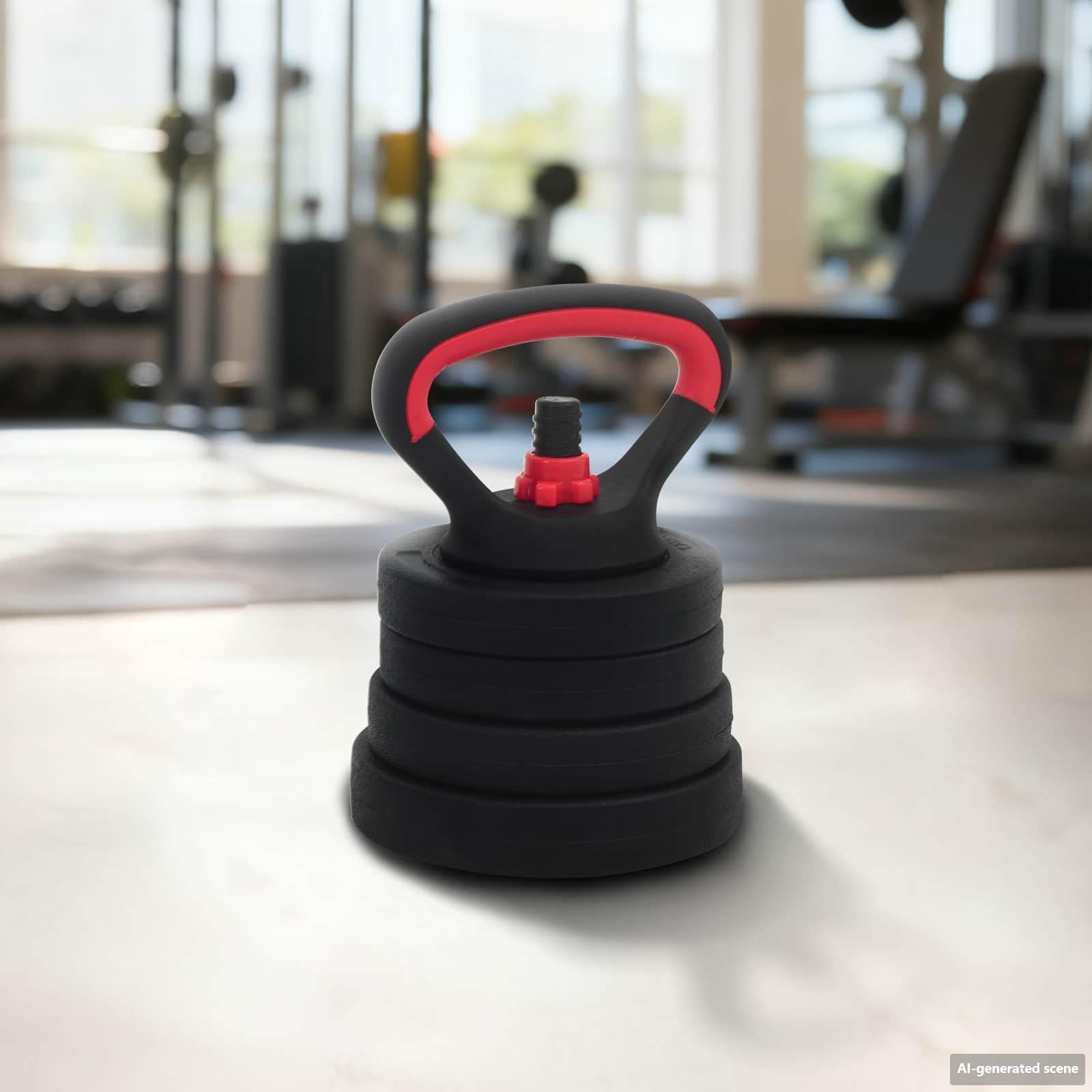 2-in-1 Hantelset Schwarz und Rot aus Zement und Eisensand verstellbar mit rutschfesten Griffen für Krafttraining Muskelaufbau und Fitness Workout zuhause im Homegym