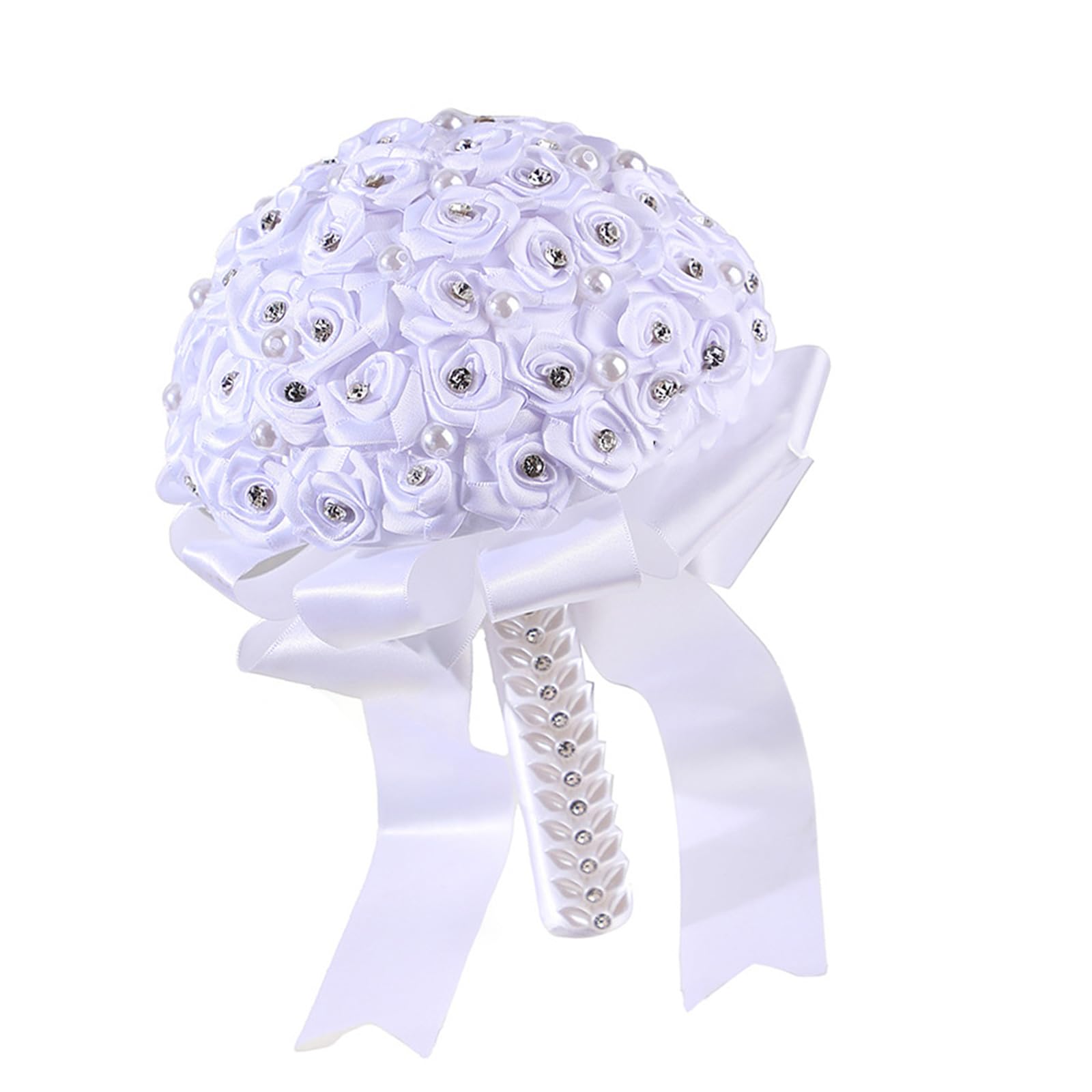 Woedpez Bouquet Wedding Decoration Flowers Combo Rose for Graceful Anniversary Celebration Rhinestones Bridal for Weddings