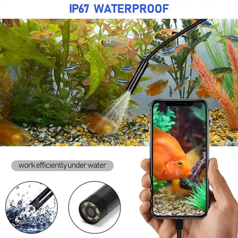 Image of SECURINNOV 2MP HD 2M Endoscope Camera Waterproof IP67 Inspection Snake Camera with 6 Adjustable LEDs | 3-in-1 USB /Type-C /Micro-USB Borescope for Android Smartphones | Laptop & PC (2M Endoscop)