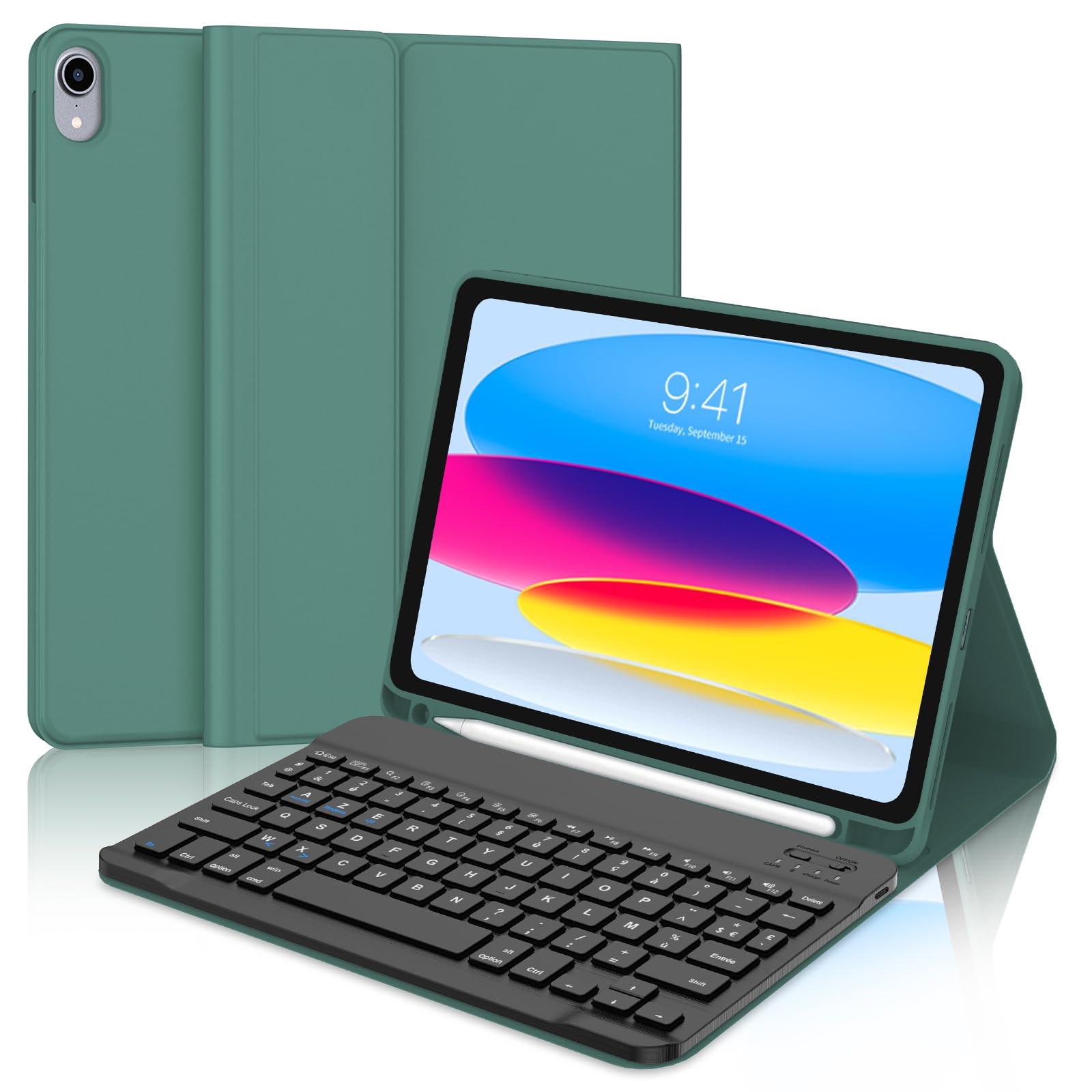 Coque Clavier AZERTY Pour IPad 11/10e Génération - Rétroéclairé Bluetooth Détachable